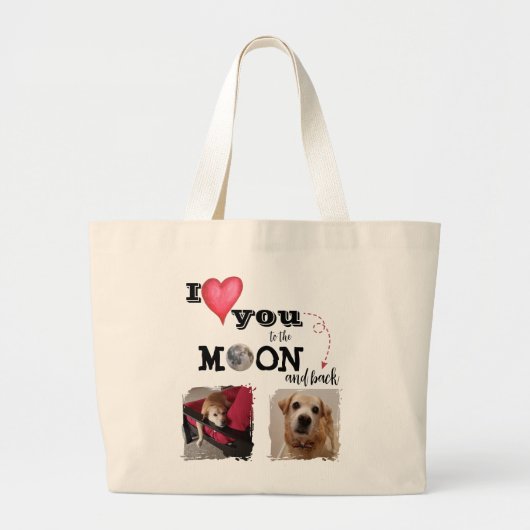 I Love You to the Moon Canvas tas (Voorkant)