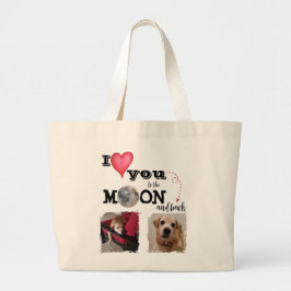 I Love You to the Moon Canvas tas