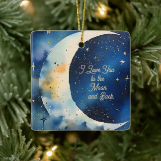 I love You to the Moon Custom Text Keramisch Ornament