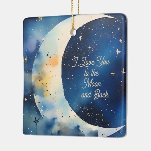 I love You to the Moon Custom Text Keramisch Ornament (Links)