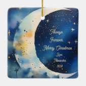 I love You to the Moon Custom Text Keramisch Ornament (Achterkant)