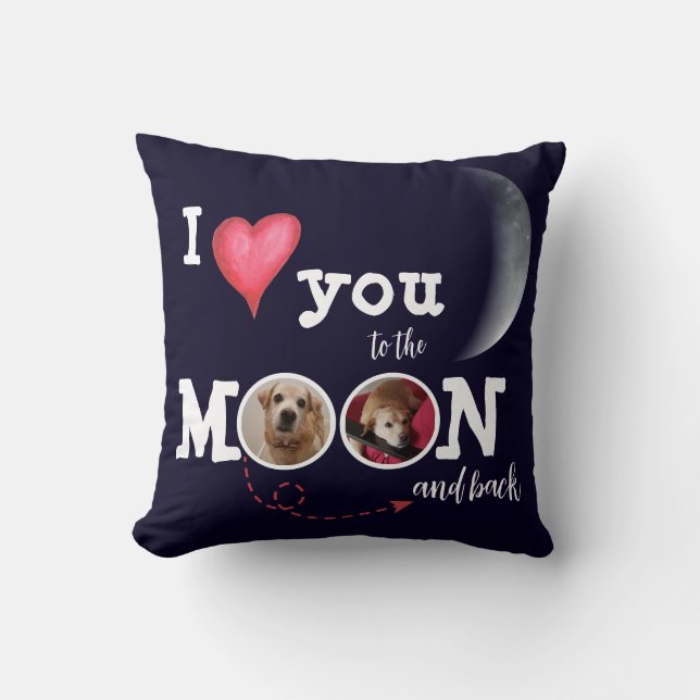 I Love You to the Moon Customized Throw Pillow Kussen (Voorkant)