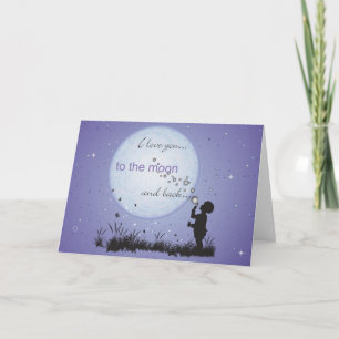 I Love You to the Moon en Back-Kaart Briefkaarten