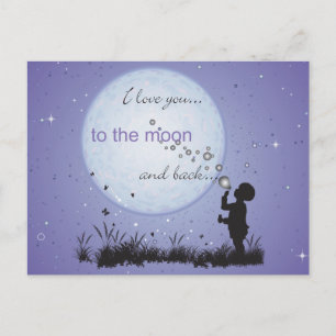 I Love You to the Moon en Back-Kaart Briefkaarten