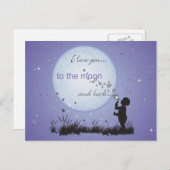 I Love You to the Moon en Back-Kaart Briefkaarten (Voorkant / Achterkant)