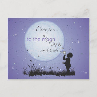 I Love You to the Moon en Back-Kaart Briefkaarten