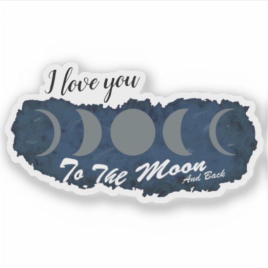 I love you to the moon space  sticker (Voorkant)