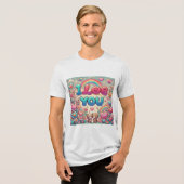 I Love You Tri-Blend Shirt (Voorkant volledig)