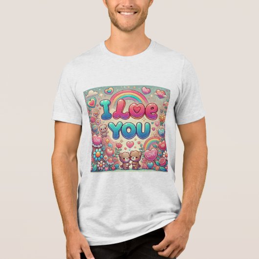 I Love You Tri-Blend Shirt (Voorkant)