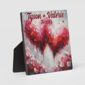 I Love You Two Abstract Hearts Personalized Fotoplaat (Voorkant)