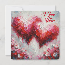 I Love You Two Abstracte Harten Schilderij Valenti Feestdagenkaart
