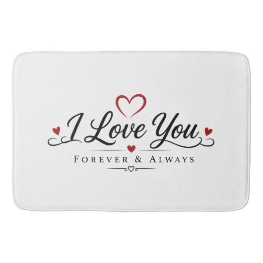 I Love You Typografie Ontwerp Badmat (Voorkant)