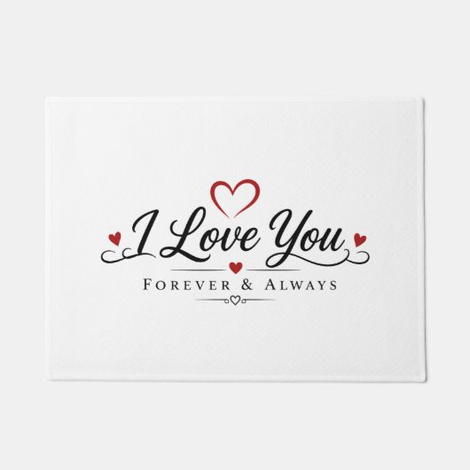 I Love You Typografie Ontwerp Deurmat (Voorkant)