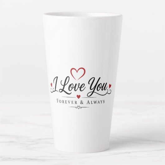 I Love You Typografie Ontwerp Latte Mok (Voorkant)