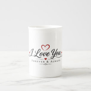 I Love You Typografie Ontwerp Porselein Kop