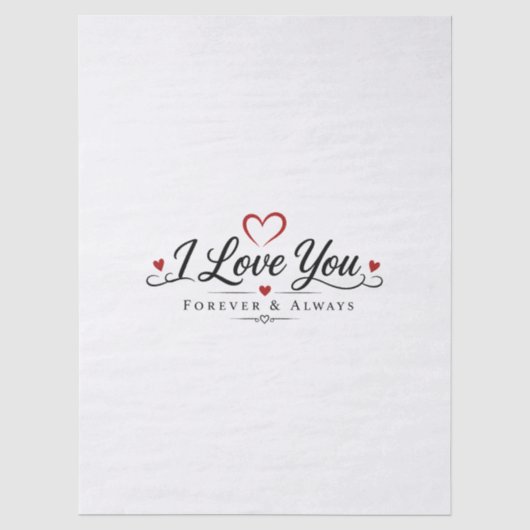 I Love You Typografie Ontwerp Tissuepapier (Voorkant)