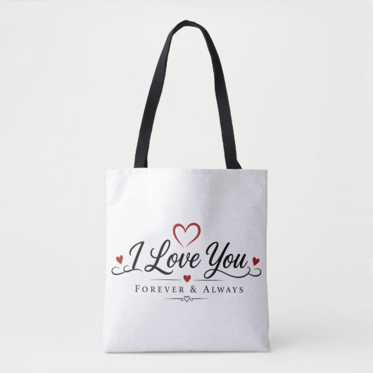 I Love You Typografie Ontwerp Tote Bag (Voorkant)