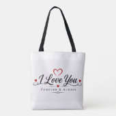 I Love You Typografie Ontwerp Tote Bag (Achterkant)