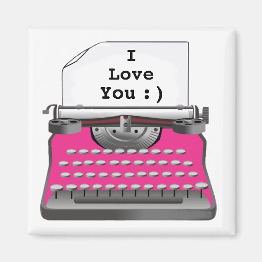 "I Love You" — Typwriter Magnet (Voorkant)