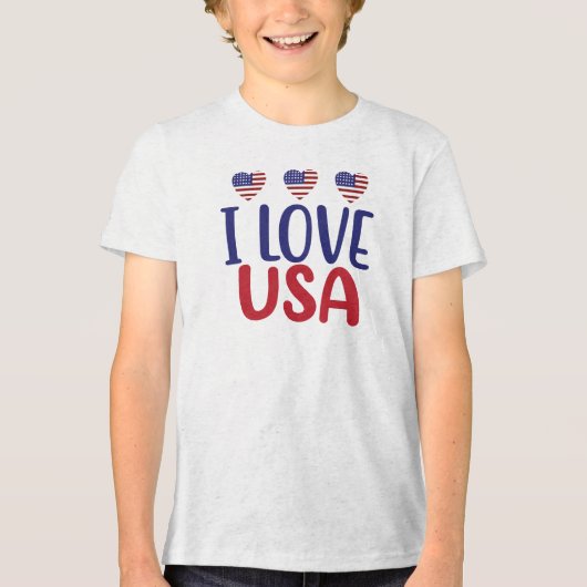 I Love You USA-65789 Tri-Blend Shirt (Voorkant)