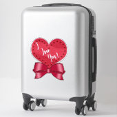 I Love You Valentine Faux Satin Bow Red Heart  Sticker (Koffer)