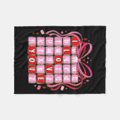 I Love You Valentine Kids Preppy Valentine's Day L Fleece Deken (Voorkant (Horizontaal))