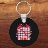 I Love You Valentine Kids Preppy Valentine's Day L Sleutelhanger (Voorkant)