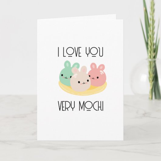 I Love You Very Moochi Valentine's Day Card Kaart (Voorkant)