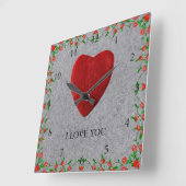 I love you vierkante klok (Hoek)