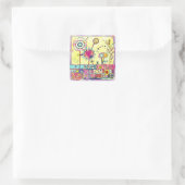 I Love You Vierkante Sticker (Tas)