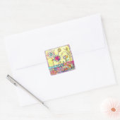 I Love You Vierkante Sticker (Envelop)