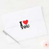 I Love You Vierkante Sticker (Envelop)