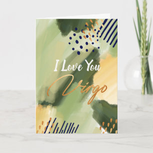 "I Love You, Virgo" Zodiac Abstract Kaart