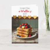 I Love You | Waffle Pun Themed Valentine's Day Kaart (Voorkant)