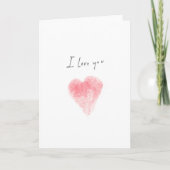 I Love You Watercolor Hart Kaart (Voorkant)
