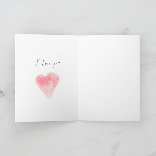 I Love You Watercolor Hart Kaart (Binnen)