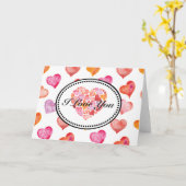 I Love You Watercolor Hearts Kaart (Gele Bloem)
