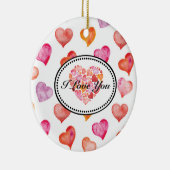 I love you watercolor hearts keramisch ornament (Rechts)