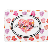I love you watercolor hearts