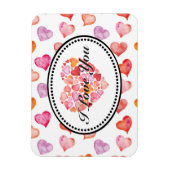 I love you watercolor hearts magneet (Verticaal)