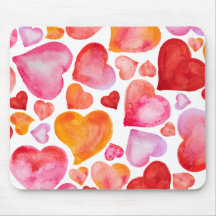 I love you watercolor hearts