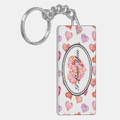 I love you watercolor hearts sleutelhanger (Voorkant Links)