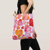I love you watercolor hearts tote bag (Dichtbij)