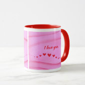 I love you, wave of red hearts custom mugs mok (Voorkant rechts)