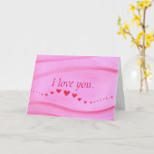 I love you, Wave of Red Hearts greeting card Kaart (Gele Bloem)