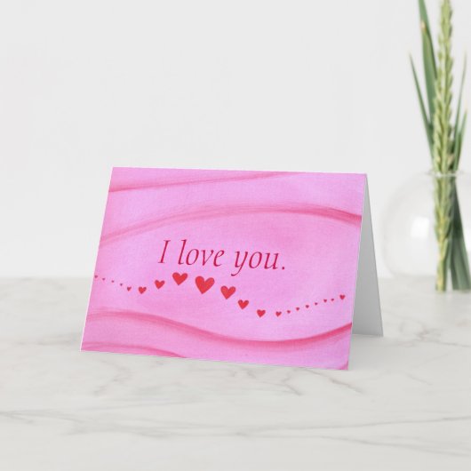 I love you, Wave of Red Hearts greeting card Kaart (Voorkant)