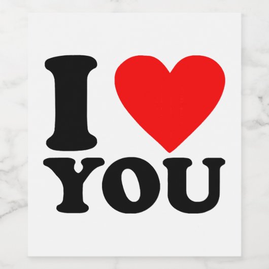 I Love You Wijn Etiket (Enkel label)