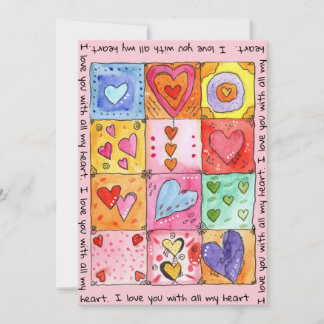 I love you with all my heart, Valentinskarte Feestdagenkaart