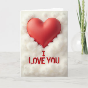 I Love You Wolken Hart Kaart