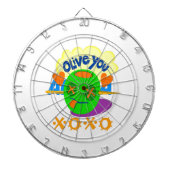 I Love You XOXO mooie verbazingwekkende Grafische Dartbord (Voorkant)